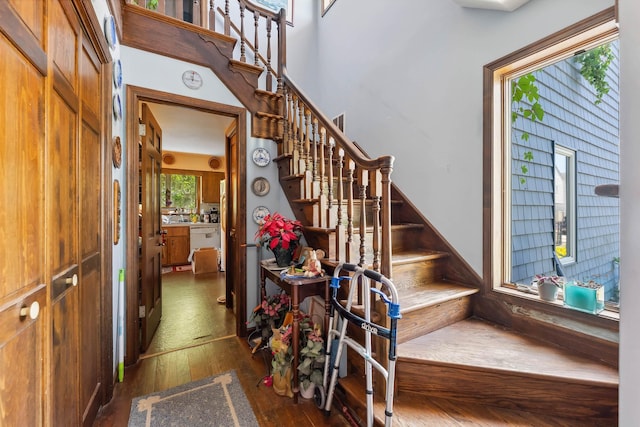 129 W Hollywood Ave, Wildwood Crest, NJ 08260 - stairway featuring hardwood / wood-style floors