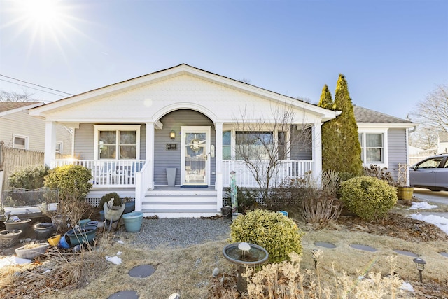 bungalow featuring covered porch