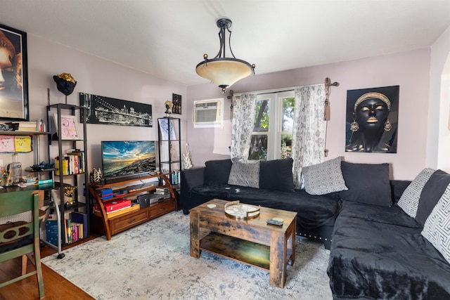 222 E 2nd Ave, North Wildwood, NJ 08260 - living area with wood finished floors and an AC wall unit