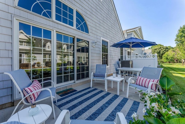 view of patio with an outdoor living space