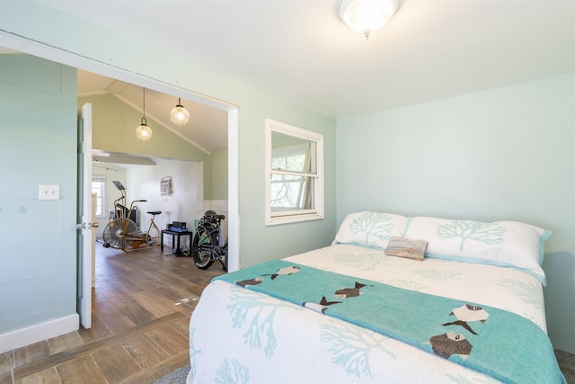 151 Stimpson Ln, West Cape May, NJ 08204 - bedroom with wood finished floors, vaulted ceiling, and baseboards