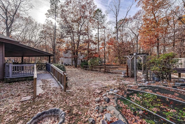 view of yard with fence