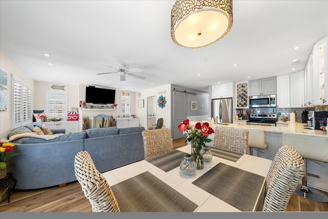 280 79th St Unit 2, Avalon, NJ 08202 - dining space featuring ceiling fan and recessed lighting