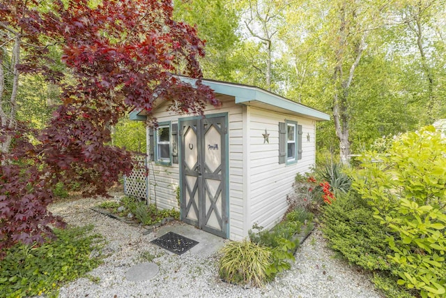 view of shed