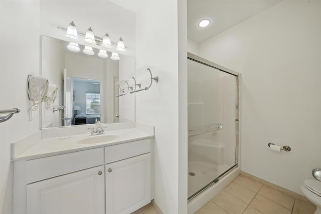 305 E Bennett Ave Unit A, Wildwood, NJ 08260 - bathroom with a stall shower, ensuite bath, vanity, and tile patterned floors