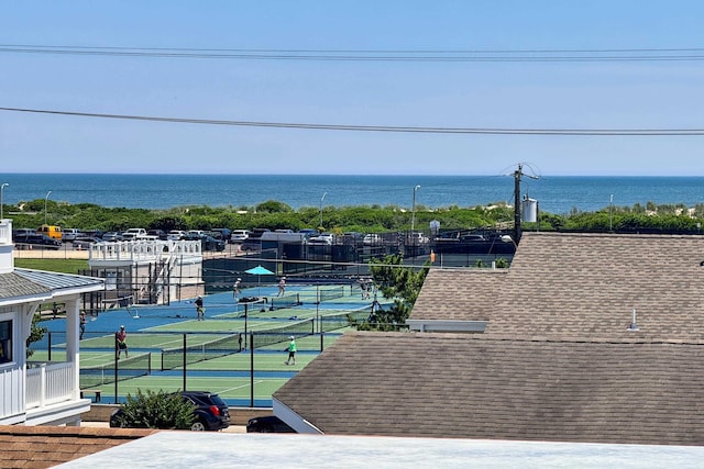 242 83rd St, Stone Harbor, NJ 08247 - view of tennis court with a water view
