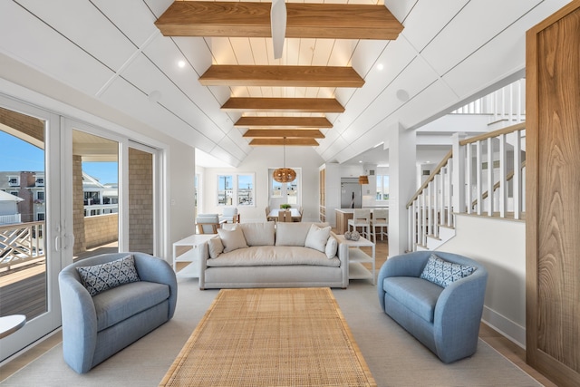 242 83rd St, Stone Harbor, NJ 08247 - living area with stairway