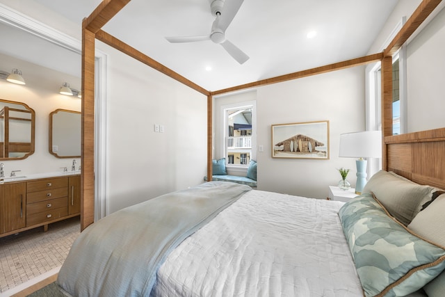 242 83rd St, Stone Harbor, NJ 08247 - bedroom with ceiling fan and a sink
