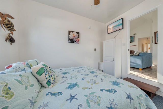 bedroom featuring a ceiling fan