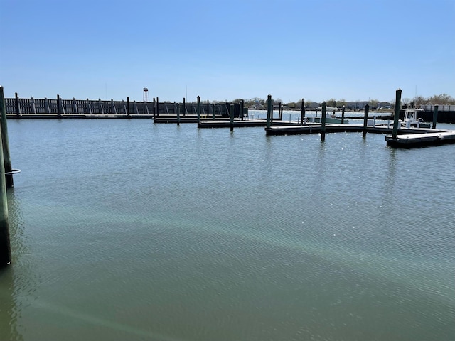 property view of water featuring a dock