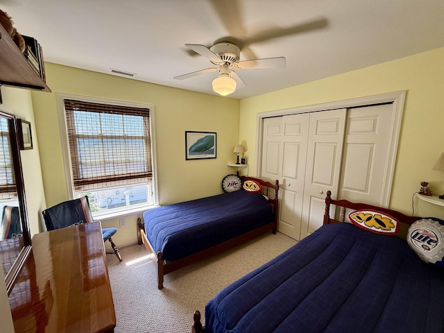 407 W Andrews Ave Unit 200, Wildwood, NJ 08260 - carpeted bedroom featuring a closet and a ceiling fan