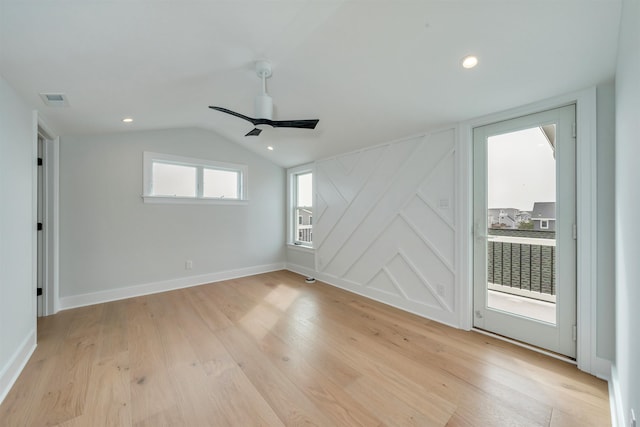 520 21st St, Avalon, NJ 08202 - unfurnished room featuring a ceiling fan, light wood finished floors, and lofted ceiling
