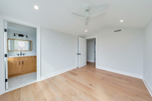 520 21st St, Avalon, NJ 08202 - unfurnished room with light wood-type flooring, a ceiling fan, recessed lighting, and vaulted ceiling
