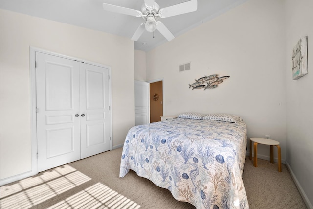 367 21st St, Avalon, NJ 08202 - bedroom with light carpet, a closet, and baseboards