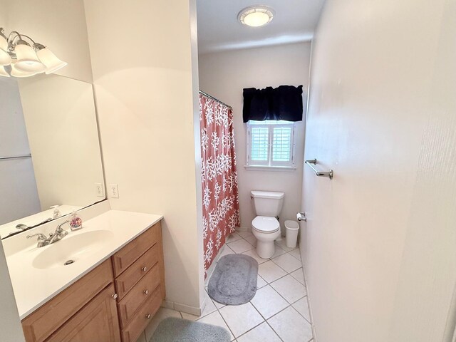 367 21st St, Avalon, NJ 08202 - full bathroom with vanity, tile patterned floors, and a shower with shower curtain