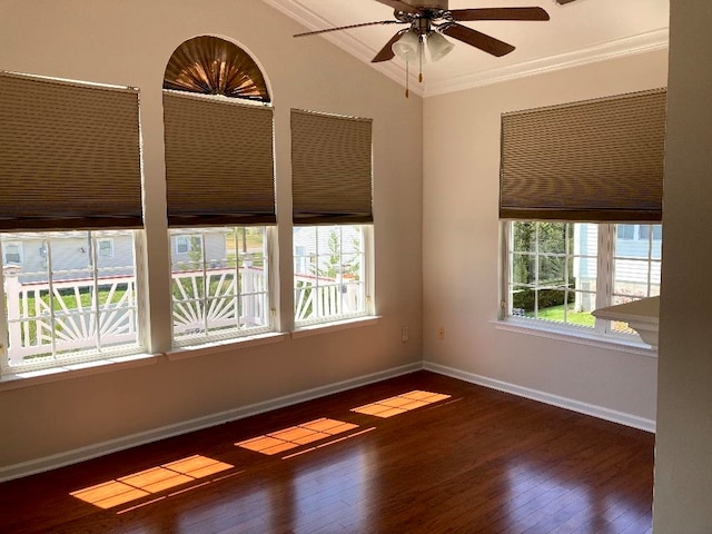 29 Falkirk Dr, Rio Grande, NJ 08242 - spare room with crown molding, wood-type flooring, a ceiling fan, and baseboards