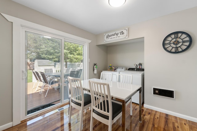 123 Broadway, Villas, NJ 08251 - dining area featuring independent washer and dryer, wood finished floors, and baseboards