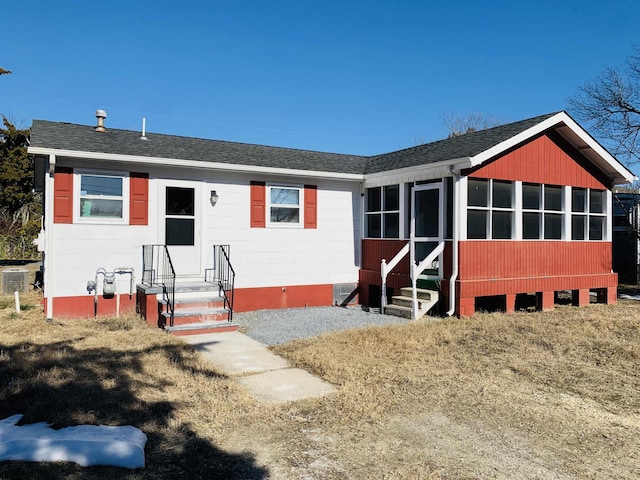 view of front of property featuring central AC