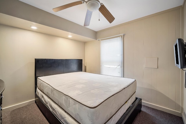 208 E Maple Ave, Wildwood, NJ 08260 - bedroom with ceiling fan and dark colored carpet