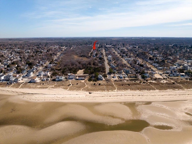 drone / aerial view with a view of the beach