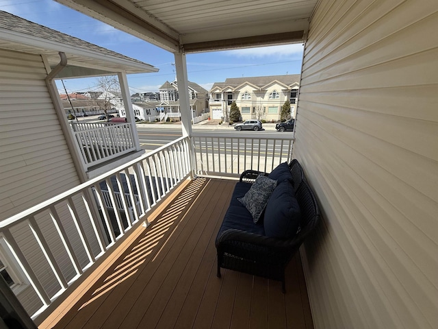 deck featuring a residential view