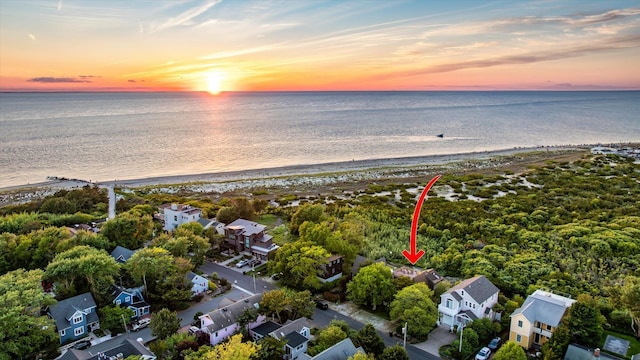 304 Alexander Ave, Cape May Point, NJ 08212 - aerial view at dusk of view of water and beach and a residential view