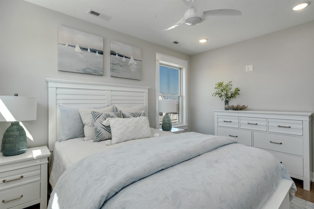 599 22nd St Unit 599, Avalon, NJ 08202 - bedroom with recessed lighting, wood finished floors, and a ceiling fan
