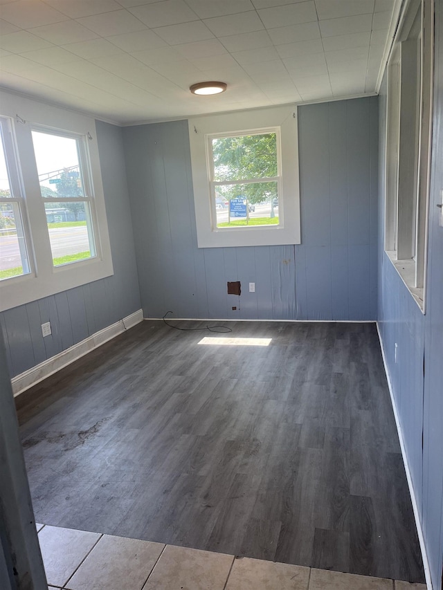 unfurnished room with dark hardwood / wood-style floors and a wealth of natural light