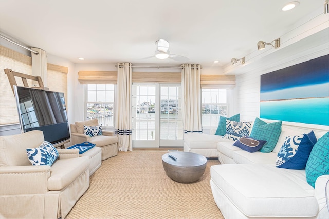 328 83rd St, Stone Harbor, NJ 08247 - living area with ceiling fan and recessed lighting