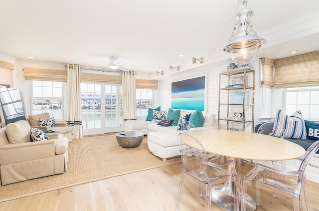 328 83rd St, Stone Harbor, NJ 08247 - living room with wood finished floors, recessed lighting, and a water view