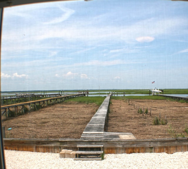 view of yard with a water view