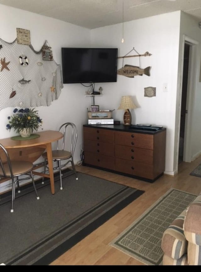 living area featuring wood finished floors