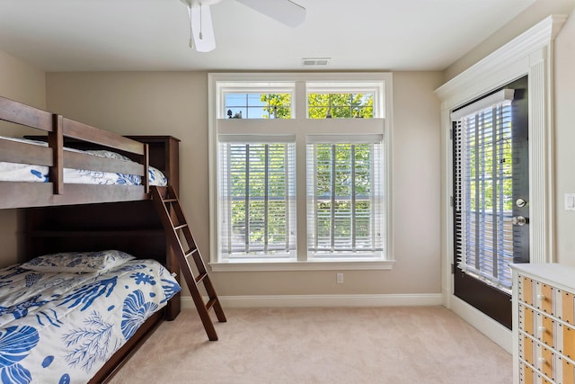2025 Dune Dr Unit 2025, Avalon, NJ 08202 - carpeted bedroom with access to exterior and ceiling fan