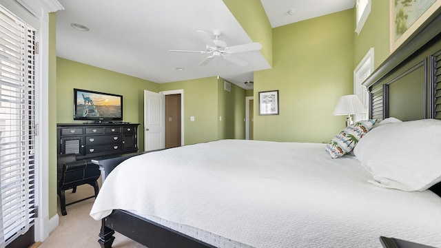 2025 Dune Dr Unit 2025, Avalon, NJ 08202 - bedroom featuring multiple windows, light colored carpet, and ceiling fan