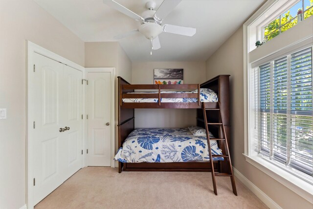 2025 Dune Dr Unit 2025, Avalon, NJ 08202 - carpeted bedroom featuring a ceiling fan and a closet