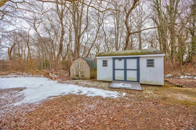 view of snow covered structure