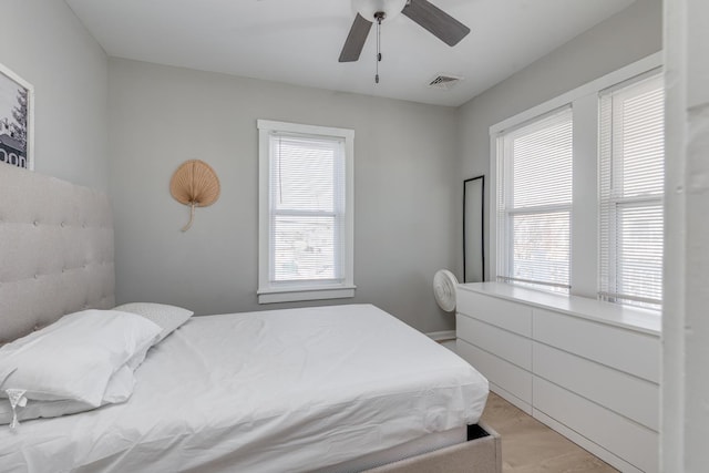 222 E Burk Ave Unit 4, Wildwood, NJ 08260 - bedroom featuring a ceiling fan and light wood-style floors