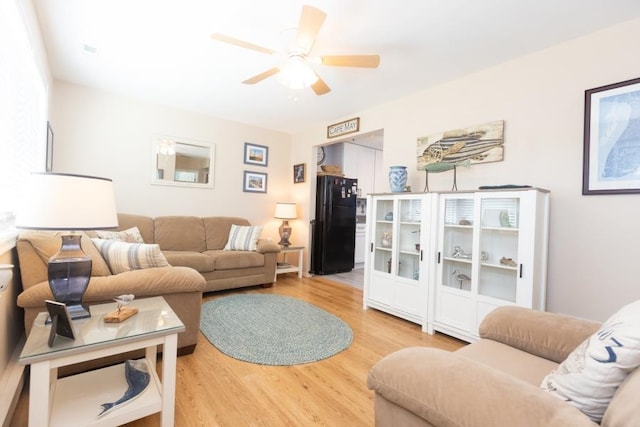 213 Hollywood Ave, Villas, NJ 08251 - living room featuring wood finished floors and ceiling fan