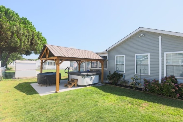 213 Hollywood Ave, Villas, NJ 08251 - view of yard featuring a hot tub, a gazebo, and a patio