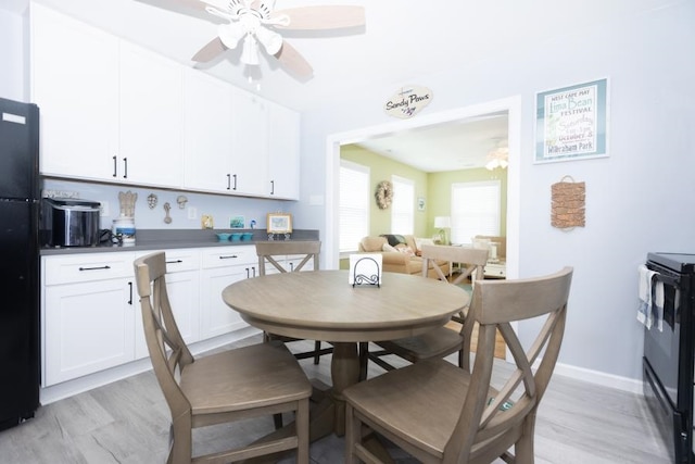 213 Hollywood Ave, Villas, NJ 08251 - dining space featuring ceiling fan and light wood-style flooring