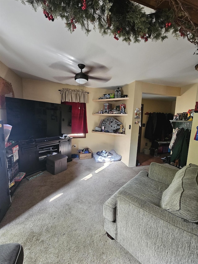 1121 Sumner Ave, Woodbine, NJ 08270 - living room with carpet floors and ceiling fan