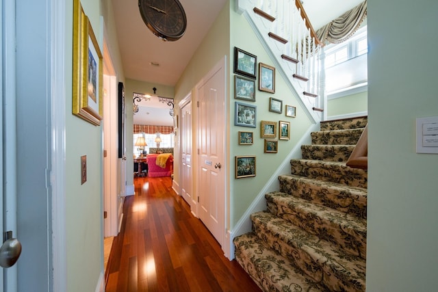 2404 Atlantic Ave, Longport, NJ 08403 - hall with dark wood-style floors and stairs