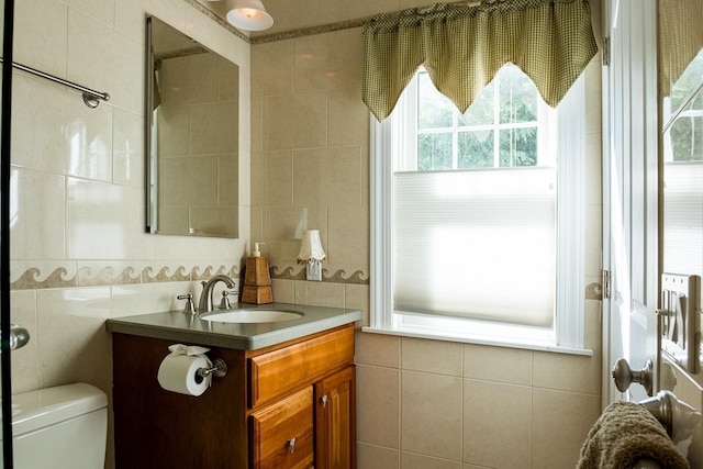 2404 Atlantic Ave, Longport, NJ 08403 - bathroom featuring vanity, tile walls, and tasteful backsplash