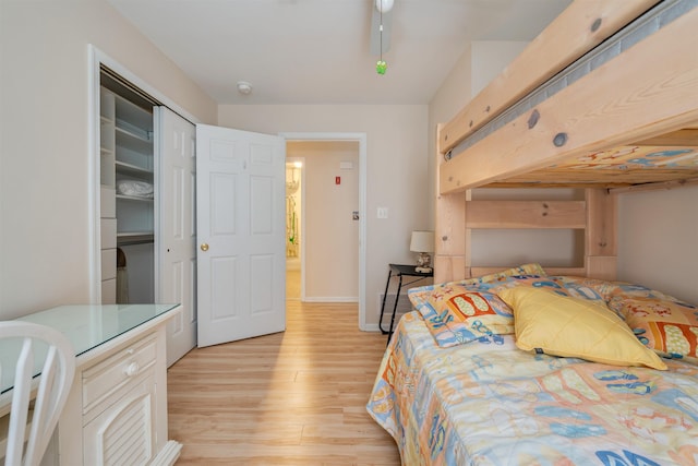 227 E Leaming Ave Unit A, Wildwood, NJ 08260 - bedroom with light wood-type flooring, a closet, and baseboards