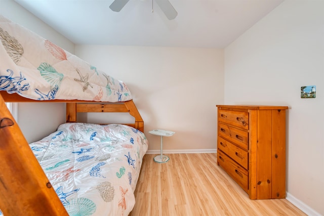 227 E Leaming Ave Unit A, Wildwood, NJ 08260 - bedroom featuring light wood-type flooring, baseboards, and ceiling fan
