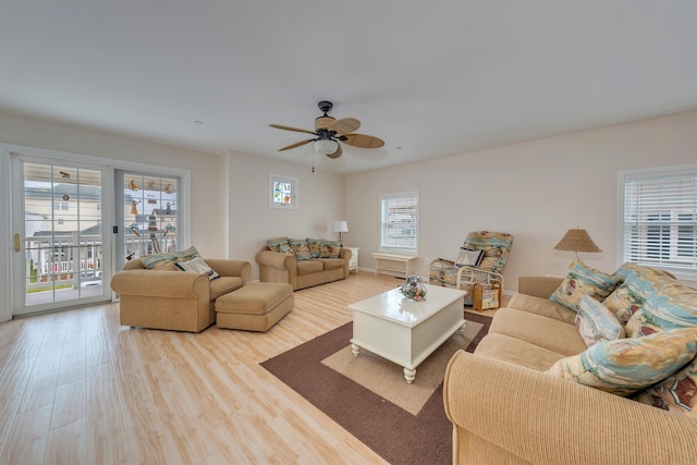 227 E Leaming Ave Unit A, Wildwood, NJ 08260 - living room featuring wood finished floors and ceiling fan