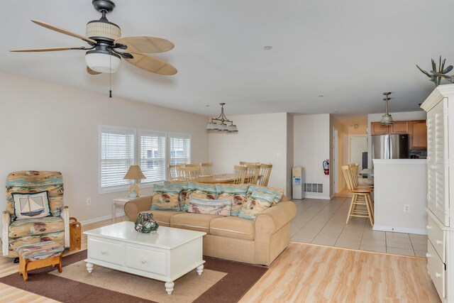 227 E Leaming Ave Unit A, Wildwood, NJ 08260 - living room with a ceiling fan and light wood finished floors