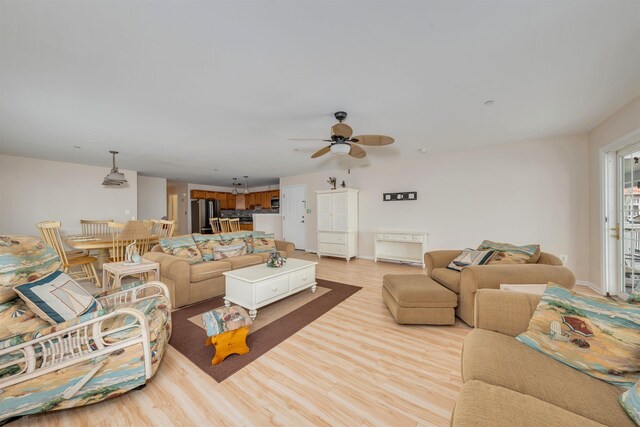 227 E Leaming Ave Unit A, Wildwood, NJ 08260 - living area with light wood-style floors and ceiling fan