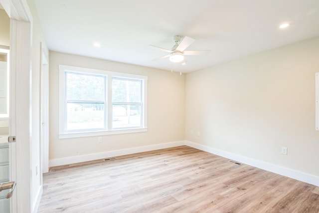 70 W Rising Sun Dr, Ocean View, NJ 08230 - empty room featuring ceiling fan, light wood-type flooring, and recessed lighting