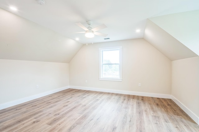 70 W Rising Sun Dr, Ocean View, NJ 08230 - additional living space with light wood finished floors, vaulted ceiling, and a ceiling fan